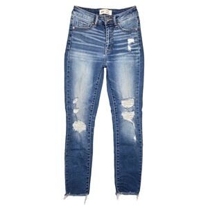 BKE Billie Jeans 24 Ankle Skinny Slim High Rise Distressed Boho‎ Preppy Western